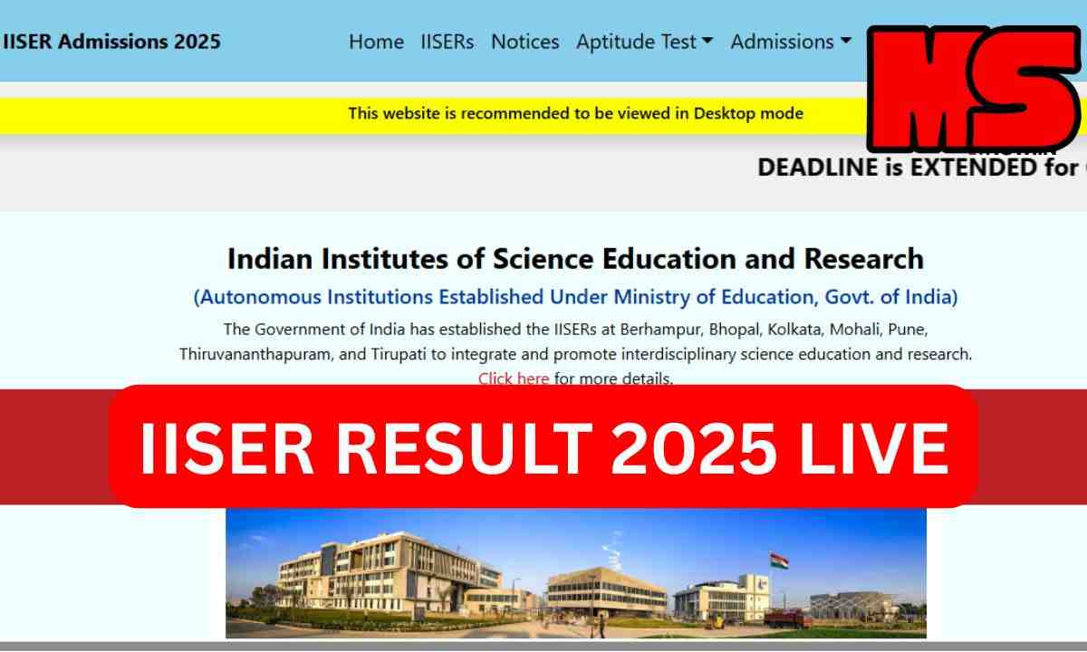 IISER RESULT 2025 LIVE - Check Latest Updates, Direct Link, Cut-Off & Score-Card