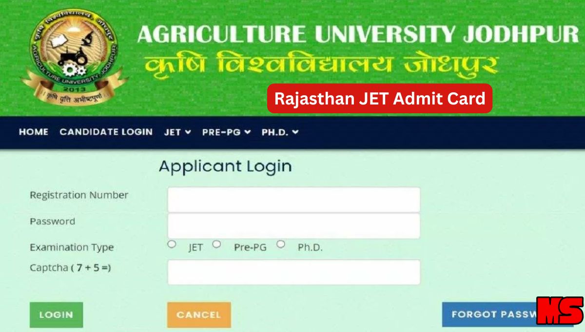 Rajasthan JET Admit Card